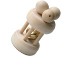 Montessori natural rolling rattle Wood Toy Bell Cylinder, small