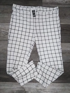NEW Women's HUE Windowpane Loafer Ponte Skimmer Leggings black & white size XL - Picture 1 of 8