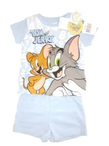Tom y Jerry Pijama Gato Ratón Niños Azul Claro 100% Algodón Pantalón - Imagen 1 de 5