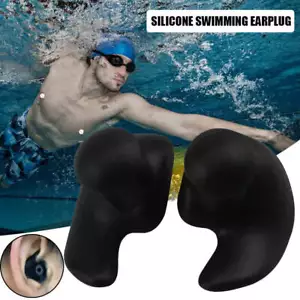 1 Pair Waterproof Soft Earplugs Silicone Portable Ear Plugs Swimming Accessories - Picture 1 of 7