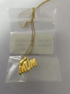 Collana e catenina con ciondolo MAMMA in oro giallo 9 kt su argento sterling - Foto 1 di 1