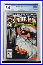 Spectacular Spider-Man #112 CGC Graded 8.0 Marvel 1986 White Pages Comic Book.