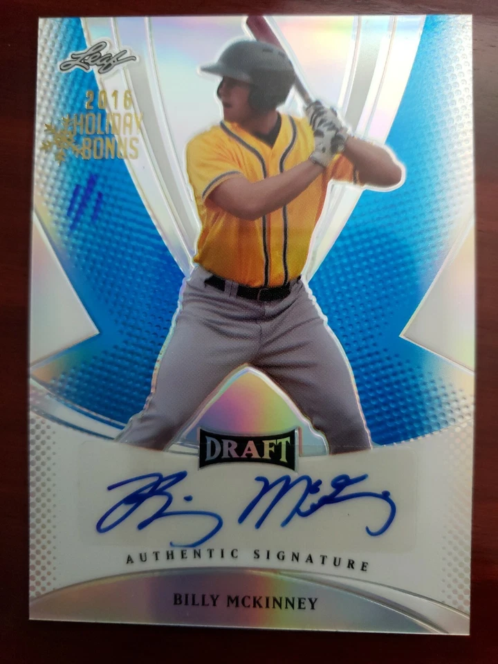 BILLY McKINNEY 2013 LEAF DRAFT 1 OF 1 2016 HOLIDAY BONUS - Image 1 of 3