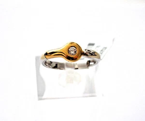 MASSIVER SOLITÄR-RING in 750/- / 18 crt. GG /WG mit 1 BRILLANTEN 0,11 crt. - Bild 1 von 7
