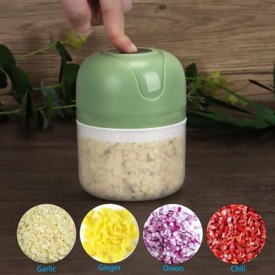 Electric 250ML +100ML Garlic Press Chopper Chili Onion Meat Mincer Blender Mixer - Image 1 of 4