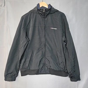 Giacca a vento Tommy Hilfiger uomo M nera full zip outdoor con cappuccio - Foto 1 di 12