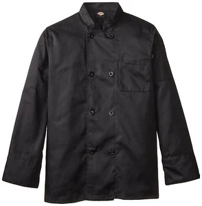 Chaqueta Abrigo Dickies Chef DCP118 NEGRO Plástico Botones Negro Uniforme XL Nuevo - Imagen 1 de 4