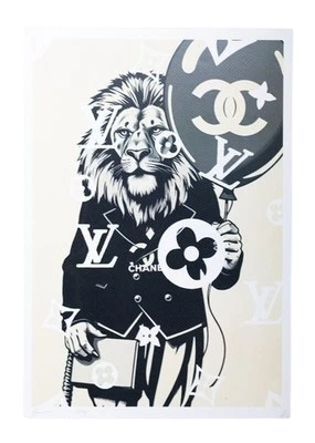 Death NYC Lion LV Chanel AP assinado edição limitada impressão certificado de autenticidade Street Pop Art - Imagem 1 de 4