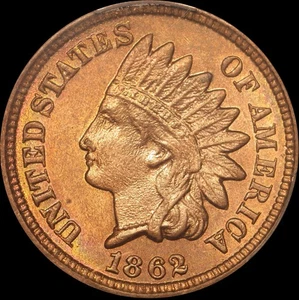 1862 1c Indian Head Cent PCGS MS 64 CAC Rainbow Toning on Peripheries - Picture 1 of 5