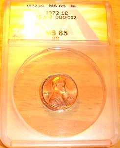 1972 Doubled Die Obverse # 2 (FS-102) Lincoln Cent - ANACS MS-65RB - RARE GEM - Picture 1 of 9