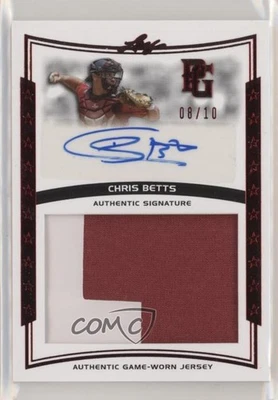 2014 Leaf Perfect Game Showcase Jersey Red Foil /10 Chris Betts #JA-CB1 Auto - Image 1 of 2