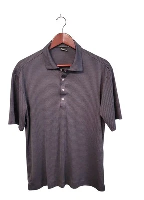 Polo de golf Tiger Woods Platinum Nike Dryfit gris a rayas para hombre talla mediana Foto 1 de 4