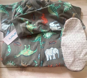 NWT Carter's Boys Size 14 1 piece Fleece Footy Footed Pajamas ANIMAL Theme - Picture 1 of 1