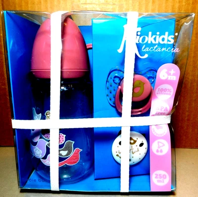 Kiokids Ibérica Lactancia~ Juego de regalo biberón, chupete y abrazadera en caja 6 meses+ Foto 1 de 4