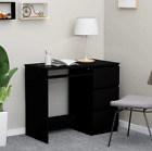 Small Black Dressing Table with 3 Drawers Modern Computer Desk Office Writing PC