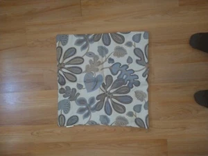 Mika Home Jacquard PILLOW COVER SET OF 2 - CREAM BLUE TAUPE 20 X 20" Zipper NEW - Picture 1 of 3