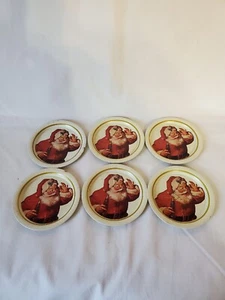 Vintage Coca Cola Tin Christmas Coasters 6pc - Picture 1 of 3