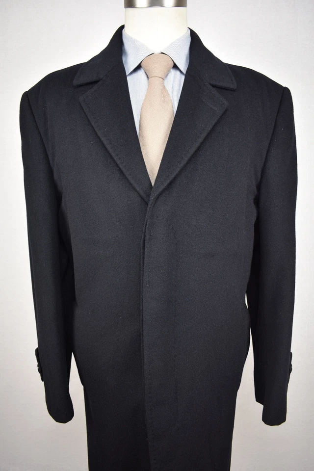 Abrigo Willerby Smith Negro Sólido Mezcla Lana/Cachemira Tres Botones Talla: 42 Foto 1 de 4