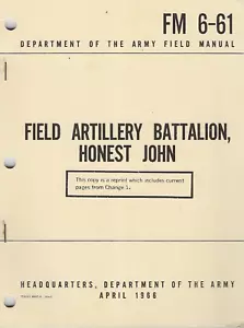 Historical book Field Artillery Battalion, Honest John (Employment) - Picture 1 of 1