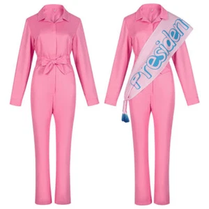 Barbie Cosplay Costume Women Margot Robbie Jumpsuit Outfit Halloween Clothes - Picture 1 of 12