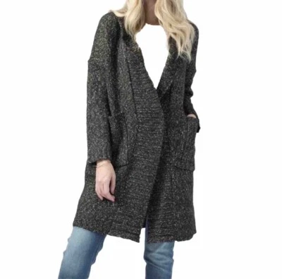 Cárdigan Suéter INHABIT M Grueso Tejido Frente Abierto Gris Mármol Algodón Yak $440 Foto 1 de 4