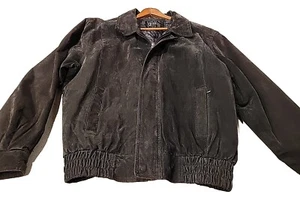 Vintage Global Identity G-3 Leather Jacket Mens L Graphite Black Coat Quilted - Picture 1 of 11