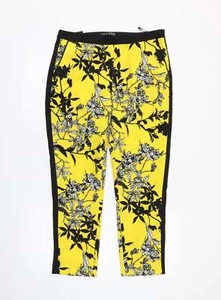 Pantalones para mujer Atmosphere amarillo floral poliéster talla 10 L23 con cremallera regular - Imagen 1 de 12
