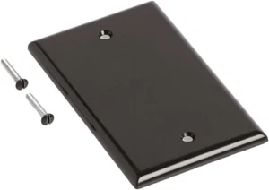 NEW 2-Pack Leviton 85014 1-Gang No Device Blank Plastic Wallplate Color: Brown - Picture 1 of 3