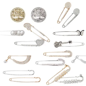Brosche Schmucknadel Tuchnadel Verschlussnadel Ziernadel Strass Perlen - Bild 1 von 18