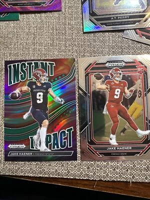 2023 PRIZM DRAFT PICKS JAKE HAENER SAINTS RC INSTANT IMPACT GREEN PRIZM & Base - Image 1 of 4