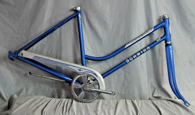 1980 Schwinn Collegiate 3 Cruiser Bike Frame Medium 19" Blue Steel USA Shipper - Image 1 of 4