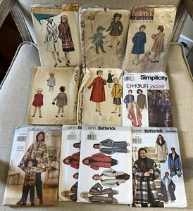 Vintage Lot 10 Simplicity Jacket Coat Sewing Pattern Lot Women’s Kids Cut Uncut - Picture 1 of 13