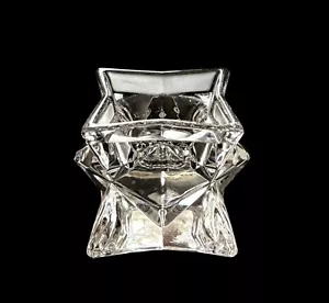 Vintage Lead Crystal Pointed Geometric Star Shaped Candle Holder Excellent - Picture 1 of 5