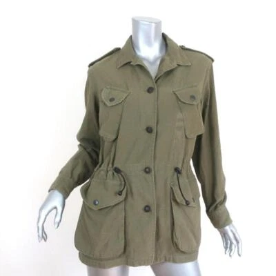 Rag & Bone Ohara Utility Jacket Olive Cotton-Blend Size 2 - Image 1 of 4