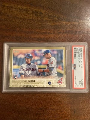 2015 Topps Update Francisco Lindor Rookie Debut Gold /2015 PSA 9 - Image 1 of 2