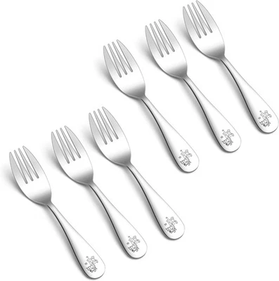 Kinderbesteck 6 teilig Edelstahl Kindergabel Giraffe poliert spülmaschinenfest - Bild 1 von 4