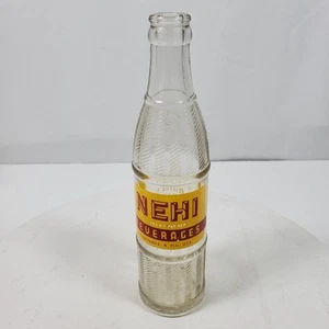 Vintage NEHI Clear Soda Bottle 9 Fl Oz Royal Crown Bottling Red Orange - Picture 1 of 6