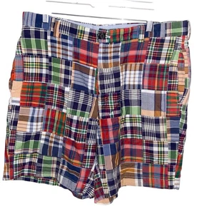 Brooks Brothers Shorts Mens 36 Plaid Madras Patchwork Nautical Preppy Old Money - Picture 1 of 13
