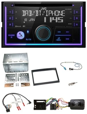 JVC Lenkrad USB 2DIN DAB Bluetooth CD Autoradio für Citroen Berlingo 2008-2018 - Bild 1 von 4