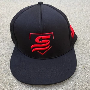 USSSA United States Specialty Sports Association Perforated Hat L/XL Black Red - Picture 1 of 5