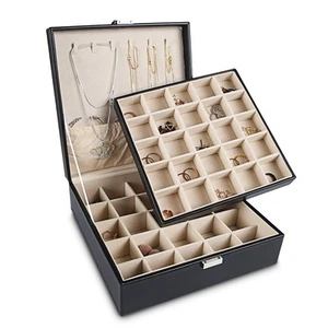 Earring Holder Organizer, 50 Slots Earring Organizer,2 Layer Jewelry Box for ... - Picture 1 of 7