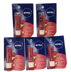 ( 5 PACK ) NIVEA • CHERRY LIP CARE Scented Shea 0.17 oz/ 4.8g Moisturize Hydrate - Picture 1 of 10