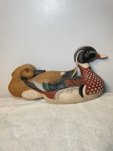 70's Vintage Burwood Plastic DUCKS Male & Female Wall Hanging 1978 No 2241 - Picture 1 of 8