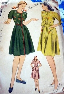*JOLIE ROBE vintage années 40 patron couture 14/32 - Photo 1/2