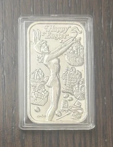 Barra de plata Crown Mint Holiday Beauties "Feliz Pascua" edición limitada 1 OZ .999 - Imagen 1 de 2