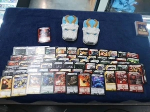 2-Duel Masters White Dragon Card Holder Cases With Belt Clips and 70 Cards - Picture 1 of 11