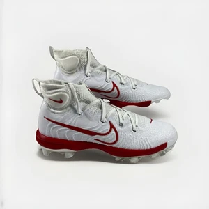 Nike Mens Size 14 Alpha Huarache NXT MCS White Red Baseball Cleat DJ6519-104 - Picture 1 of 9