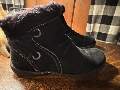 Bass - Botas superiores de gamuza Ellie para mujer 7,5 M negras de piel sintética con cremallera Foto 1 de 4