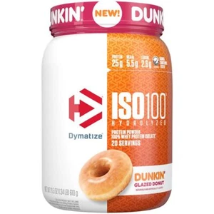 Dymatize Nutrition|ISO100 Hydrolyzed 100% Whey Protein Isolate|Dunkin Glazed Don - Picture 1 of 2