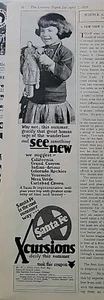 1929 Santa Fe railroad Xcursions little girl handmade doll vintage ad - Picture 1 of 1